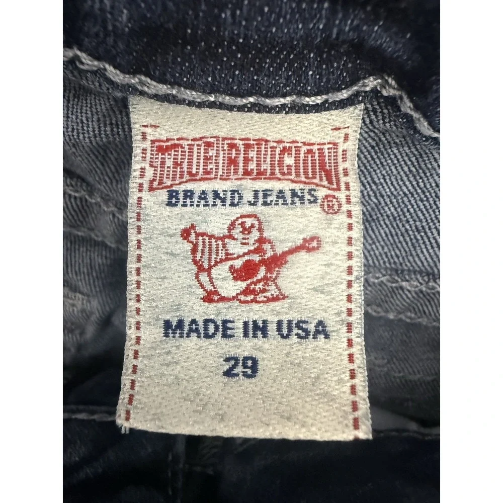 True Religion Straight Jeans Womens 29x32 Blue Dark Low Rise‎ Y2K  *FLAWS